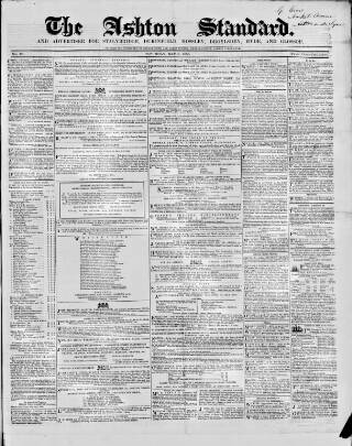 cover page of Ashton Standard published on May 8, 1858