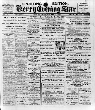 cover page of Kerry Evening Star published on May 9, 1907