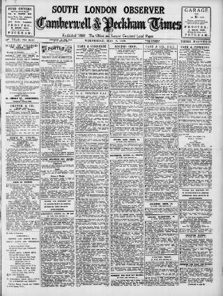 cover page of South London Observer published on May 8, 1929