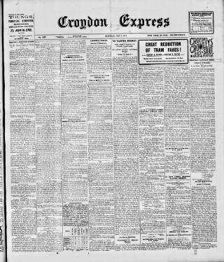 cover page of Croydon Express published on May 8, 1915