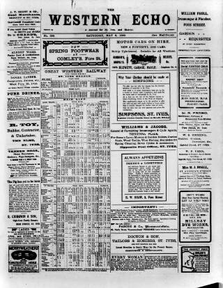 cover page of Western Echo published on May 8, 1909