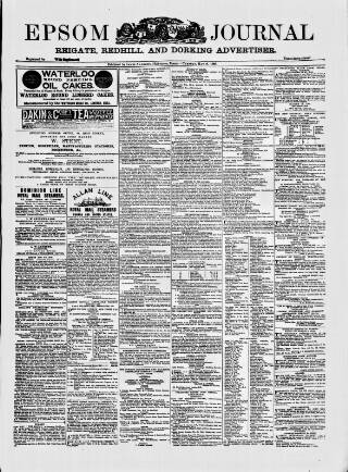 cover page of Epsom Journal published on May 8, 1888