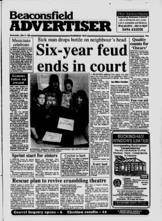 cover page of Beaconsfield Advertiser published on May 8, 1991