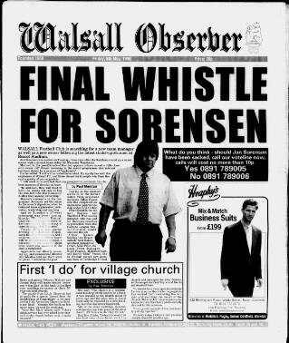 cover page of Walsall Observer published on May 8, 1998