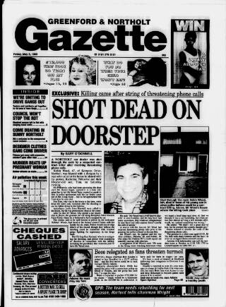 cover page of Greenford & Northolt Gazette published on May 8, 1998