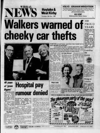 cover page of Hoylake & West Kirby News published on May 8, 1986