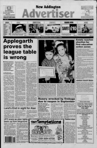 cover page of New Addington Advertiser published on May 8, 1998