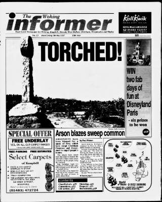 cover page of Woking Informer published on May 9, 1997