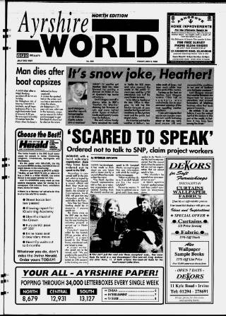 cover page of Ayrshire World published on May 8, 1998