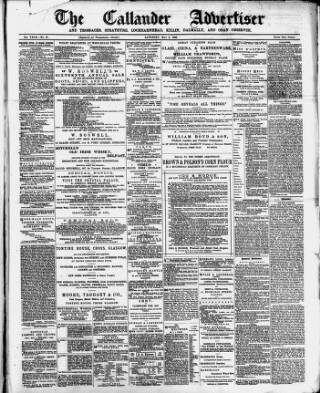 cover page of Callander Advertiser published on May 8, 1886