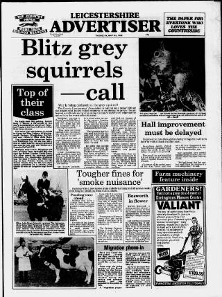 cover page of Leicester Advertiser published on May 8, 1986