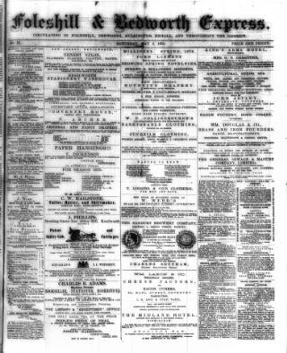 cover page of Foleshill & Bedworth Express published on May 8, 1875