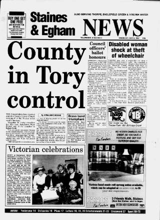 cover page of Staines & Egham News published on May 8, 1997