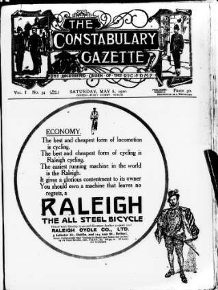 cover page of Constabulary Gazette (Dublin) published on May 8, 1920
