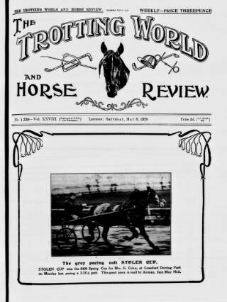 cover page of Trotting World and Horse Review published on May 8, 1926