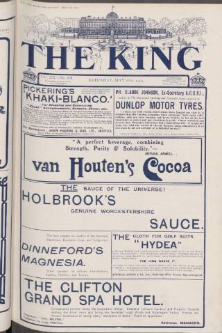 cover page of King and his Navy and Army published on May 27, 1905