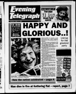 cover page of Northamptonshire Evening Telegraph published on May 9, 1995
