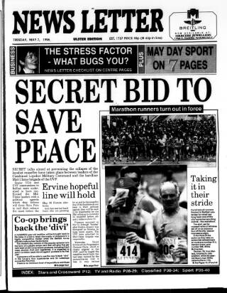cover page of Belfast News-Letter published on May 7, 1996