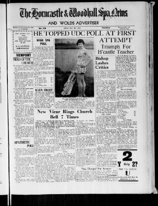 cover page of Horncastle News published on May 8, 1959