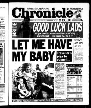 cover page of Northampton Chronicle and Echo published on May 9, 1998