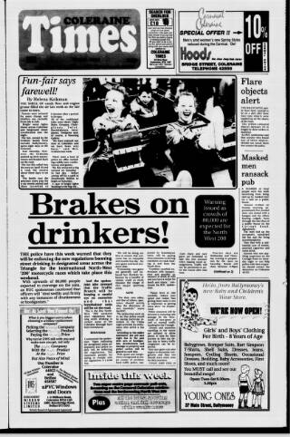 cover page of Coleraine Times published on May 8, 1991