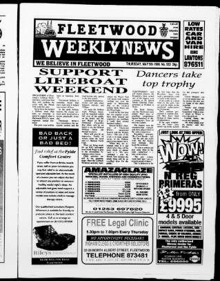 cover page of Fleetwood Weekly News published on May 9, 1996