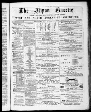 cover page of Ripon Gazette published on May 8, 1879