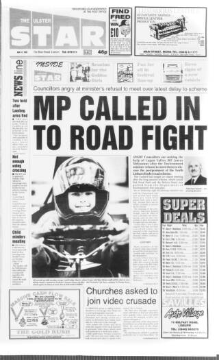 cover page of Ulster Star published on May 8, 1992