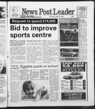 cover page of Blyth News Post Leader published on May 28, 1998