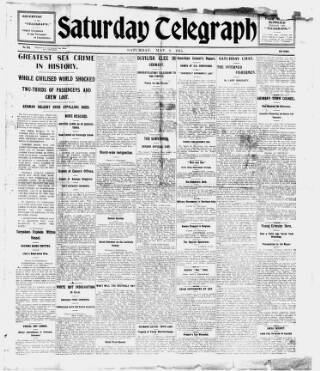 cover page of Saturday Telegraph (Grimsby) published on May 8, 1915
