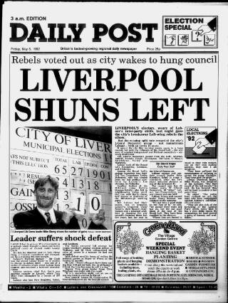 cover page of Liverpool Daily Post published on May 8, 1992