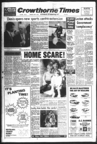 cover page of Crowthorne Times published on May 8, 1986