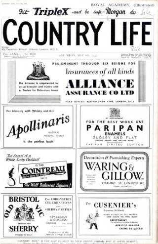 cover page of Country Life published on May 8, 1937
